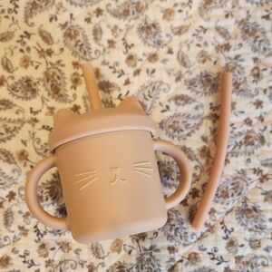 Muted Pink Cat Sippy Cup for Baby/Toddler